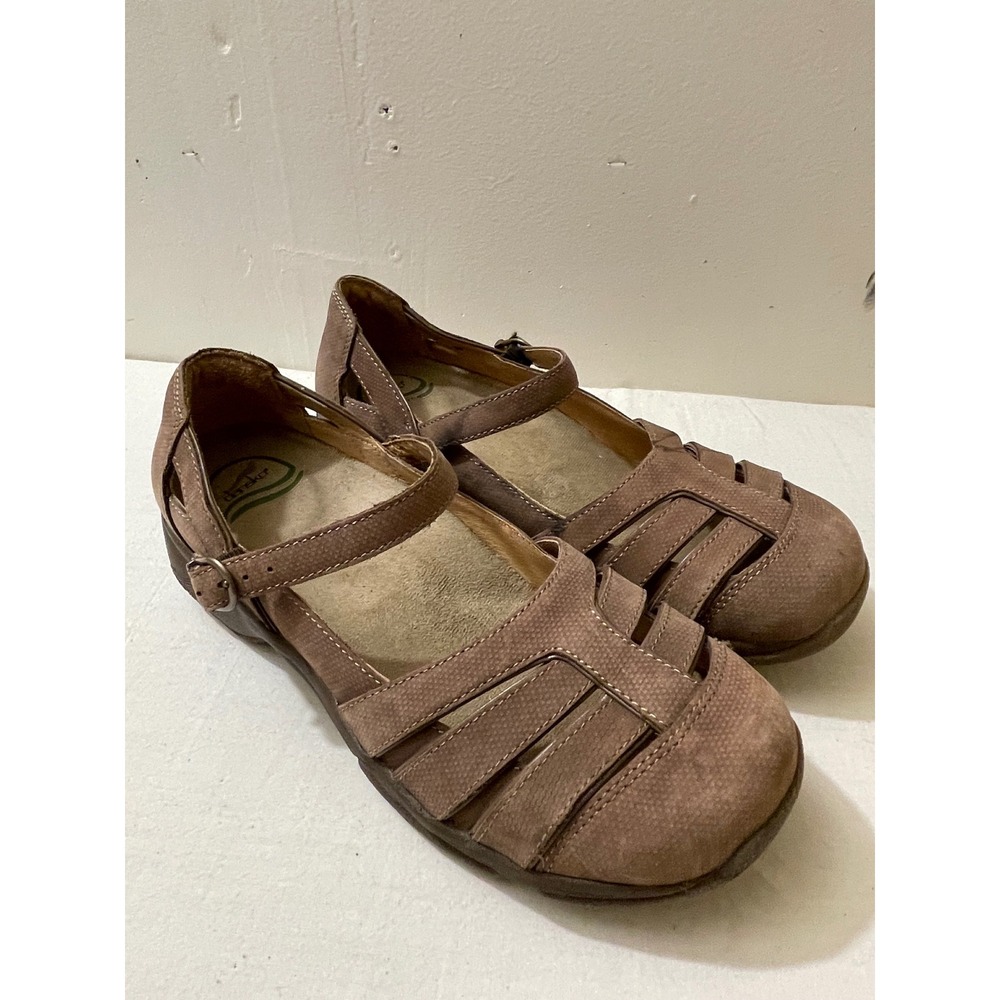 Dansko Womens Size 39 US 8.5/9 Leather Mary Jane Brown Clogs Casual Shoes
